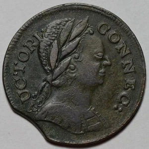 1785 Connecticut Colonial Copper Coin, Bust Right, Miller 6.1-A.1, R5 - Picture 1 of 10