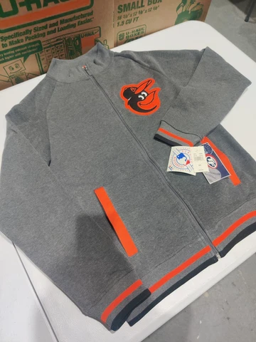 New Official MLB Baltimore Orioles Unisex Grey Soft Zip-Up Sweatshirt Cover