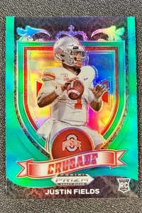 2021 Panini Prizm Draft Picks Crusade Green Prizm JUSTIN FIELDS #163 Rookie RC - Picture 1 of 4