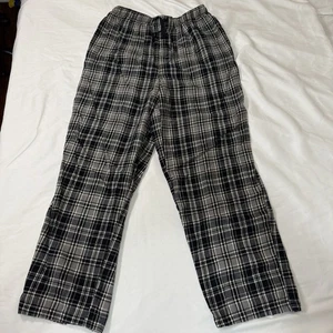 Pendleton Plaid Black Gray Lounge Pants Men’s M Flannel 100% Cotton Drawstring - Picture 1 of 12