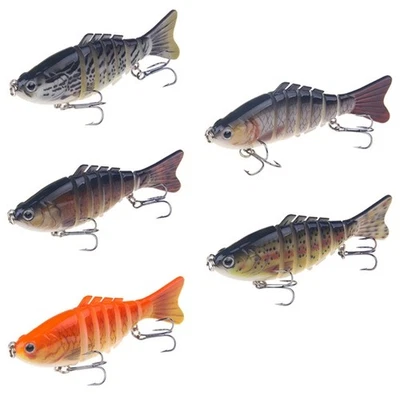 Multi Jointed Swimbaits with Treble Hook 10cm Fishing Lure Artificial Hard Baits - Bild 1 von 4