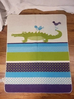 Manta Bebé David Fussenegger Reversible Círculo Mezcla Algodón CAIMÁN Foto 1 de 4