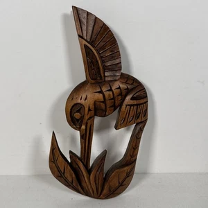8” Hummingbird & Flower Wood Carving By Art C Hanging Art - Bild 1 von 10