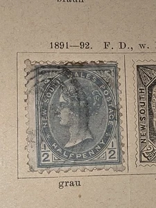  Vintage Foreign New South Wales 1/2 Penny Stamp Used - #I823 - Bild 1 von 1