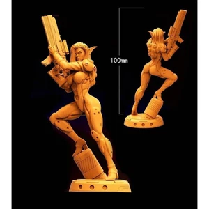 Kit modellino cyberpunk stampa 3d 100 mm bellissima ragazza donna elfo non dipinto - Foto 1 di 4
