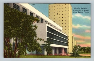 Coral Gables FL, University of Miami, Merrick Building VintageFlorida Postcard   - Picture 1 of 2