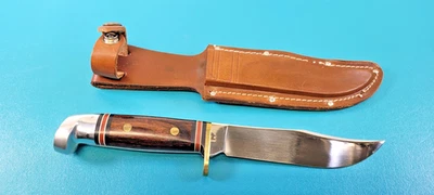 Vintage Western W36 F Bowie Hunting Knife + Correct Leather Sheath USA TR534 - Image 1 of 4