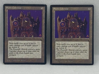 Magic the Gathering Stone Calendar the Dark Artifact MTG Set Of 2 - Image 1 of 2