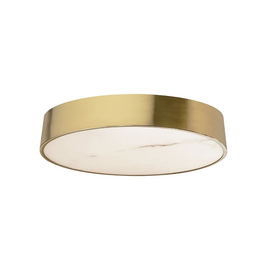 Dainolite Walsh 1LT LED 16" Flush Mount, Brass/Alabaster - WSH-1630LEDFH-AGB - Image 1 of 1