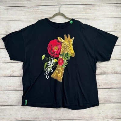 LRG Lifted Research Group Giraffe FLoral Logo T-Shirt Mens 3XL Black Big & Tall - Image 1 of 4