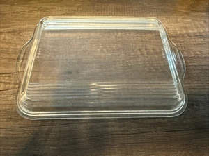Vintage PYREX 503 -C Double Ribbed Refrigerator Dish Lid Only Clear 9 1/2" X 7" - Picture 1 of 5