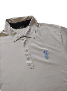 Travis Mathew Polo Shirt Man's Large Gray Pineapple Logo cariloha del sol - Picture 1 of 8