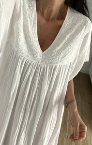 Langes Kleid Lang Maxi Neu Weiß 36 38 40 42 S M L Kleid Lang (39745) Lochmuster - Bild 1 von 5