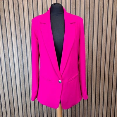 Silvian Heach Pink Jacket 42 UK 12 Long Sleeve Blazer Lined - Image 1 of 4