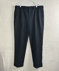Pantalone Lands End uomo 40x33 vestibilità tradizionale nero con polsini 100% lana - Foto 1 di 9