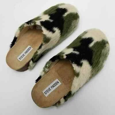 Steve Madden Mujer Vesa Camuflaje Imitación Piel Zueco Mules Zapatillas Talla 7 M Foto 1 de 4