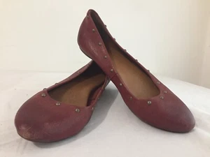 KORK-EASE Studded Ballet Flats Brick Red Pebbled Leather Size 8/39 - Bild 1 von 12