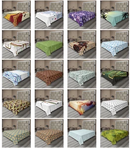 Ambesonne Modern Shapes Flat Sheet Top Sheet Decorative Bedding 6 Sizes - Picture 1 of 42