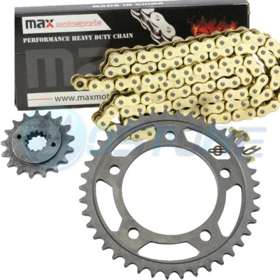  Cadena de junta tórica dorada 525x122 y piñones 17/41 para Honda Shadow 750 ACE VT750 Foto 1 de 3