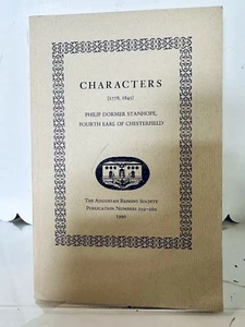 Figuren Philip Dormer Stanhope, The Augustan Reprint Society PB Buch 1990 - Bild 1 von 5