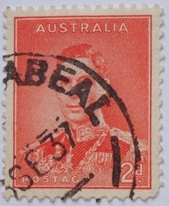 Australia Stamp 2d red King George VI KG6, 1937 used - Picture 1 of 1