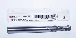 15/64" (.2344") CARBIDE 2 FLUTE ENDMILLS, BALL END, Kyocera  1625-2344.750 - Picture 1 of 2