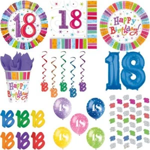 18. Cumpleaños Partydeko Colorido Aniversario Volljährig Set Decoración de - Imagen 1 de 44