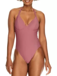 Miss Mandalay DECO ROSE Dune Halter One-Piece Swimsuit, US 32DD, UK 32DD - Picture 1 of 4