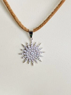 Anhänger Sonne, 925 Silber rhodoniert, Schmuck, Kette, ca. 1,9cm - Bild 1 von 4