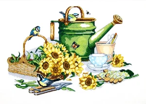 Jamlynn Kreuzstich-Set Gießkanne & Sonnenblumen versiegelt neu USA - Bild 1 von 3