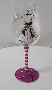 Timree Fashion Dress and Shoes Sparkle 15oz Wine Glass - Picture 1 of 8