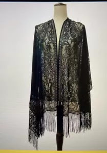 Ladies/Womens Lightweight Black Lace/Shawl/Wrap Scarf~New In Package - Picture 1 of 5
