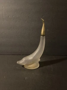 VINTAGE AVON DOLPHIN BUBBLE BATH PERFUME OIL 10" BOTTLE & TAIL STOPPER EMPTY - Picture 1 of 6