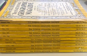 The National Geographic Magazine 1954 Lot 10 Issues - Picture 1 of 24
