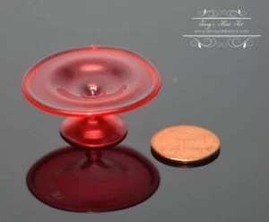 1:12 Dollhouse Miniature Cake Stand, Red Glass BD HB262 - Picture 1 of 2