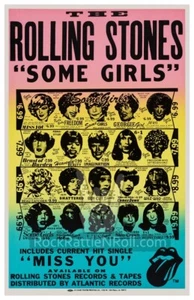 ROLLING STONES 1978 SOME GIRLS ALBUM LP POSTER 11x17 BRITISH POP ROCK ART DESIGN - Picture 1 of 1