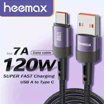 Fast Charger and Data Transfer Braided USB Lead Cable Type A to C 120W 7A - 2M - Image 1 of 4