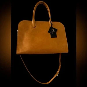Claudia Firenze Brown Leather Hand Bag Satchel Purse Made In Italy NWT - Picture 1 of 12