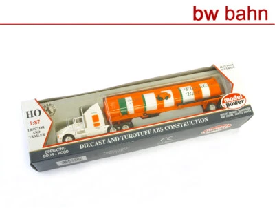 Model Power H0 25000 Long Haul Tractor mit Tank Orange Juice - Bild 1 von 2