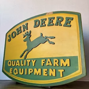 Rare John Deere Quality Farm Equipment Wooden Hangable Sign 16”x12” JD Licensed - Picture 1 of 16