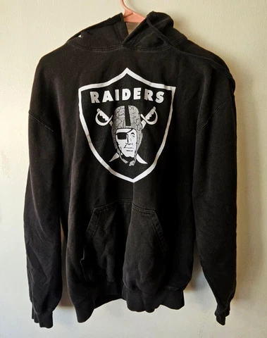 NFL Oakland Raiders Pullover Hoodie With Pocket Black Size Large Cover