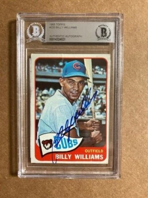  Billy Williams Boldly Signed 1965 Topps Card Beckett Authenticated - Image 1 of 2