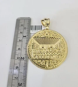 10K Franco Chain Last Supper Pendant Charm - Picture 1 of 3