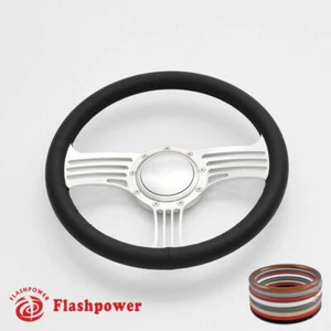 14" Billet Steering Wheels Black Full Wrap restoration restoration Suburban El - Bild 1 von 3