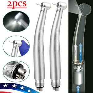 2 piezas Turbina dental de fibra óptica de alta velocidad LED E-generador pieza de mano 4 orificios - Imagen 1 de 14