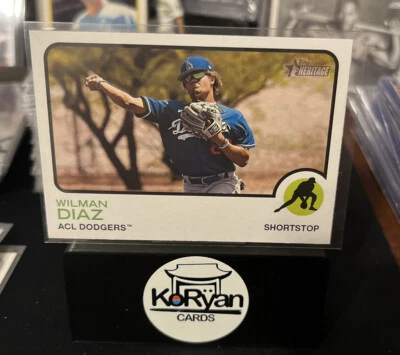 Wilman Diaz 2022 Topps Heritage Minors High Number Short Print SP RC #219 - Image 1 of 2