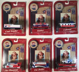 Pepsi 6tlg Zug Getriebe Phantom Bullet Kohletender Begleitwagen Tankwagen Flachwagen MOC - Bild 1 von 1
