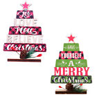  2 PCS Christmas Tree Ornaments Letter Decor Tabletop Solid Wood Grace