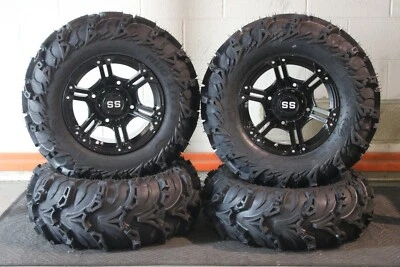 POLARIS SPORTSMAN 850 27" MUD LITE II 14" VIPER BLK ATV TIRE & WHEEL KIT POL1CA - Image 1 of 4