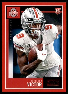 2020 Score Football Binjimen Victor RED SP Rookie #413 Ohio State Buckeyes
